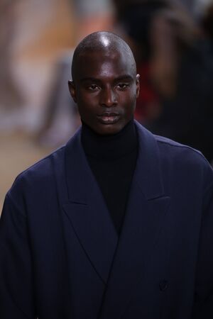 NEW YORK, NY - FEBRUARY 11: A model walks the runway at Lacoste show during New York Fashion Week on February 11, 2017 in New York City.のeditorial素材