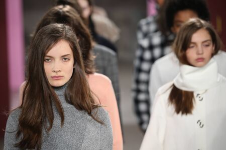 NEW YORK, NY - FEBRUARY 11: Models walk the runway finale at the Tibi fashion show during New York Fashion Week on February 11, 2017 in New York City.のeditorial素材