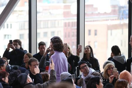 NEW YORK, NY - FEBRUARY 11: Models walk the runway finale at Lacoste show during New York Fashion Week on February 11, 2017 in New York City.のeditorial素材