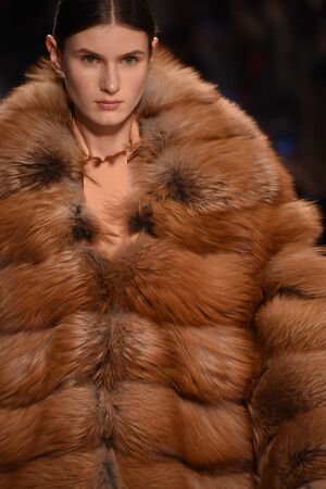 NEW YORK, NY - FEBRUARY 11: A model walks the runway for the Jonathan Simkhai collection during, New York Fashion Week on February 11, 2017 in New York City.のeditorial素材