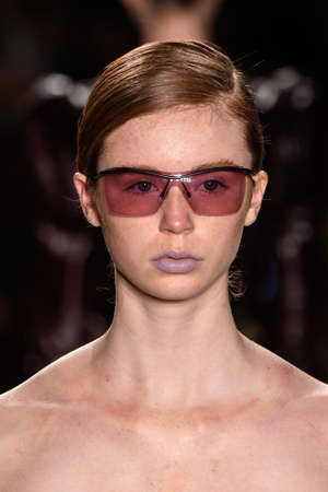 NEW YORK, NY - FEBRUARY 12: A Model walks the runway  at the Custo Barcelona show during the New York Fashion Week February 2017 collections on February 12, 2017 in New York City.のeditorial素材