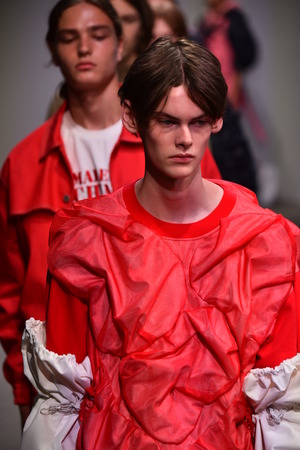 NEW YORK, NY - JULY 11: Models walk the runway finale during theFeng Chen Wang Runway show, NYFW:...