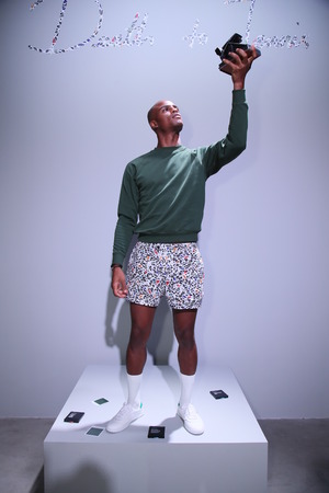 NEW YORK, NY - JULY 11: Models pose during the Death To Tennis presentation during NYFW: Men's July 2017 at Skylight Clarkson Sq on July 11, 2017 in New York City.のeditorial素材