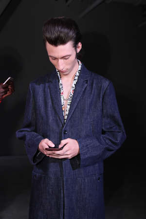 NEW YORK, NY - JULY 11: Models pose during the Death To Tennis presentation during NYFW: Men's July 2017 at Skylight Clarkson Sq on July 11, 2017 in New York City.のeditorial素材