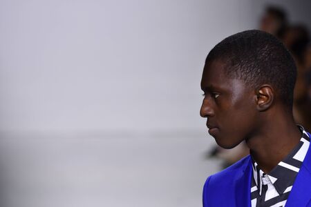 NEW YORK, NY - JULY 11: Models walk the runway finale at the Carlos Campos show during NYFW Mens Spring Summer 2018 at Skylight Clarkson Sq on July 11, 2017 in New York City.のeditorial素材