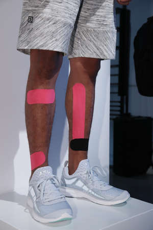 NEW YORK, NY - JULY 11: A model poses during the Dyne presentation during NYFW: Mens July 2017  on July 11, 2017 in New York City.のeditorial素材