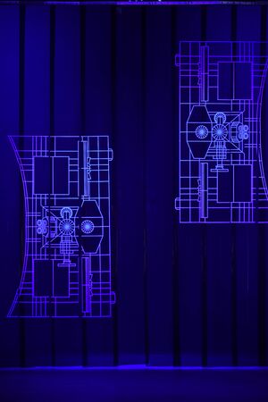 NEW YORK, NY - JULY 13: Runway background at the C2H4 show during NYFW: Mens on July 13, 2017 in New York City.のeditorial素材