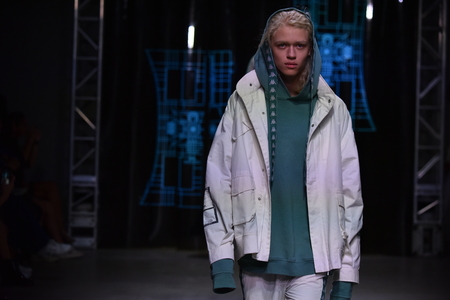 NEW YORK, NY - JULY 13: Models walk the runway finale at the C2H4 show during NYFW: Mens on July 13, 2017 in New York City.のeditorial素材