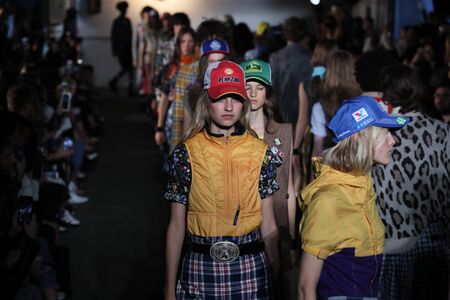 NEW YORK, NY - SEPTEMBER 06: Models walk the runway finale for R13 fashion show during New York Fashion Week at Pier 40 on September 6, 2017 in New York City.