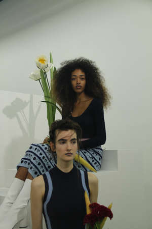 NEW YORK, NY - SEPTEMBER 06: Models pose during the PH5 Presentation during New York Fashion Week on September 6, 2017 in New York City.のeditorial素材