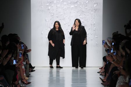 NEW YORK, NY - SEPTEMBER 07: Shaikha Noor Al Khalifa and Shaikha Haya Al Khalifa walk the runway for Noon By Noor fashion show during New York Fashion Week on September 7, 2017 in New York City.のeditorial素材