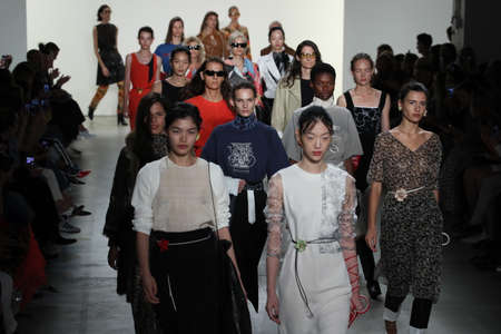NEW YORK, NY - SEPTEMBER 09: Models walk the runway finale at the Creatures of the Wind fashion show during New York Fashion Week on September 9, 2017 in New York City.