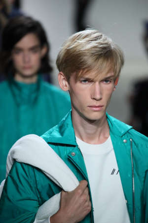 NEW YORK, NY - SEPTEMBER 09: Models walk the runway finale at the Dion Lee fashion show during New York Fashion Week on September 9, 2017 in New York City.のeditorial素材