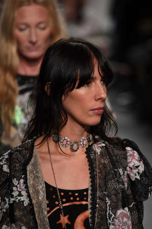 NEW YORK, NY - SEPTEMBER 11: Models walk the runway finale for Anna Sui fashion show during New York...