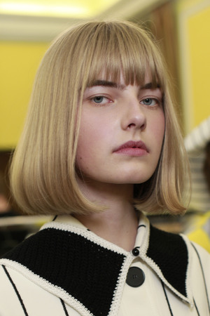 MILAN, ITALY - SEPTEMBER 21: A model is seen backstage ahead of the Arthur Arbesser show during...