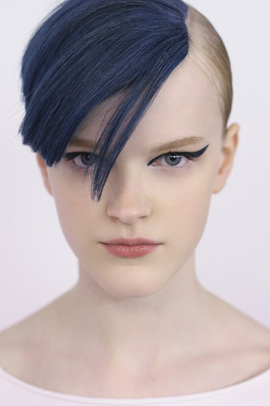 MILAN, ITALY - SEPTEMBER 21: A model is seen backstage ahead of the Fendi show during Milan Fashion Week Spring/Summer 2018on September 21, 2017 in Milan, Italy.のeditorial素材