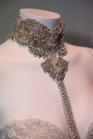 NEW YORK, NY - APRIL 13: Wedding dress presentation during the 2019 RIVINI and ALYNE Collections on April 13, 2018 in New York City.のeditorial素材