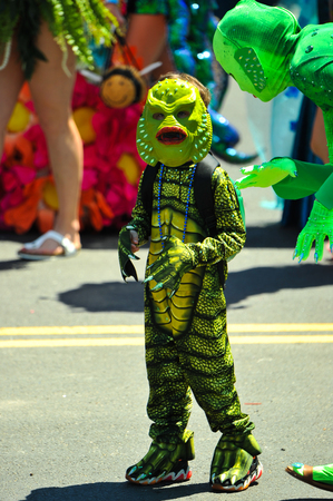 NEW YORK, NY - JUNE 16: People participate in the 36th annual Mermaid Parade in Coney Island on June 16, 2018 in New York City.のeditorial素材