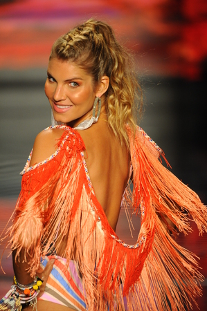 MIAMI BEACH, FL - JULY 15: A model walks the runway for Maaji during the Paraiso Fasion Fair at The Paraiso Tent on July 15, 2018 in Miami Beach, Florida.のeditorial素材