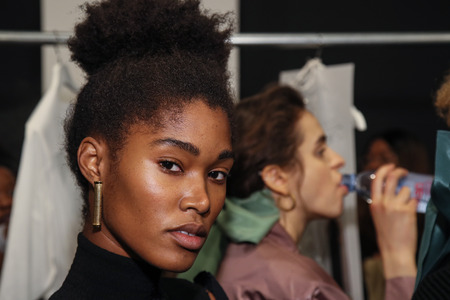 NEW YORK, NY - FEBRUARY 12:general atmospere backstage at the Bevza fashion show during New York Week: The Shows at Gallery at Gallery II at Spring Studios on February 12, 2018 in NYCのeditorial素材