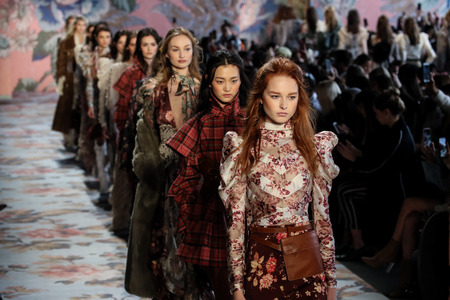 NEW YORK, NY - FEBRUARY 12: Models walk the runway finale for Zimmermann during New York Fashion...