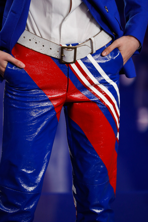 NEW YORK, NY - FEBRUARY 12: A model walks the runway at Ralph Lauren Spring/Summer 18 fashion show during the New York Fashion Week on February 12, 2018 in New York City.のeditorial素材