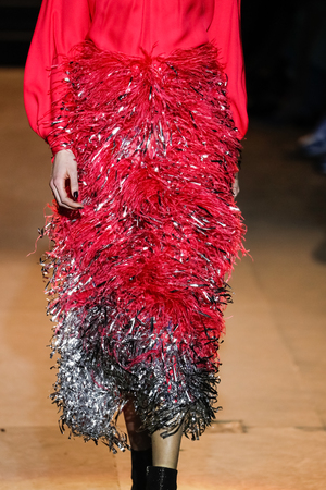 NEW YORK, NY - FEBRUARY 12: A model walks the runway for Carolina Herrera during New York Fashion Week: The Shows at The Museum of Modern Art on February 12, 2018 in New York City.のeditorial素材