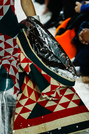 NEW YORK, NY - FEBRUARY 13: A model walks the runway for Calvin Klein Collection during New York Fashion Week on February 13, 2018 in New York City.のeditorial素材