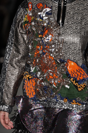 NEW YORK, NY - FEBRUARY 10: A model walks the runway at Custo Barcelona Fashion Show during New York Fashion Week on February 10, 2018 in New York City.のeditorial素材