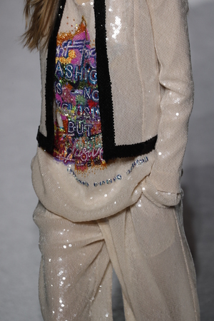 PARIS, FRANCE - MARCH 02: A model walks the runway during the Balmain show as part of the Paris Fashion Week Womenswear Fall/Winter 2018/2019 on March 2, 2018 in Paris, France.のeditorial素材