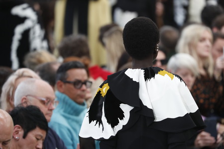 PARIS, FRANCE - MARCH 04: Models walk the runway finale during the Valentino show as part of the...