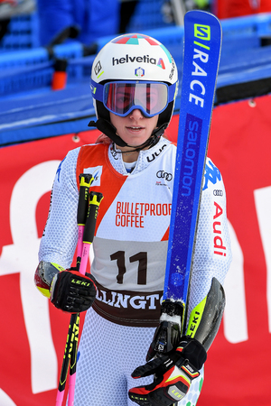 KILLINGTON, VERMONT - NOVEMBER 24: Marta Bassino of Italy competes in the first run of the Giant Slalom at the Audi FIS Ski World Cup on November 24, 2018 in Killington, Vermont.のeditorial素材