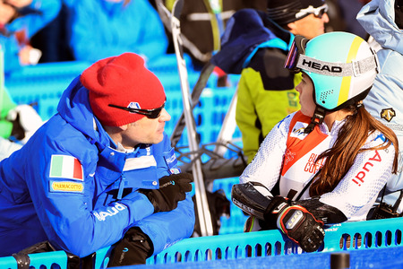 KILLINGTON, USA - NOVEMBER 24: A general view during the Audi FIS Alpine Ski World Cup Women's Giant Slalom on November 24, 2018 in Killington USA.のeditorial素材