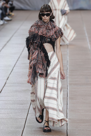 NEW YORK, NY - SEPTEMBER 10: A model walks the runway for 3.1 Phillip Lim during New York Fashion Week at New Design High School on September 10, 2018 in New York City.のeditorial素材