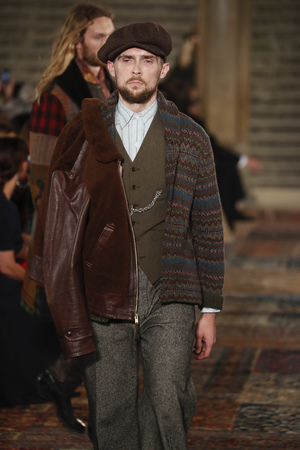 NEW YORK, NY - SEPTEMBER 07: A model walks the runway for Ralph Lauren fashion show during New York Fashion Week at Bethesda Terrace on September 7, 2018 in New York City.のeditorial素材