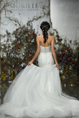 NEW YORK, NY - APRIL 11: A model walks the runway during the Morilee by Madeline Gardner Spring 2020 bridal fashion show at New York Fashion Week: Bridal on April 11, 2019 in NYC.のeditorial素材