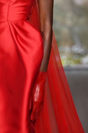 NEW YORK, NY - APRIL 11: A model walks the runway  during the Phuong My Spring 2020 fashion collection at New York Fashion Week: Bridal on April 11, 2019 in NYC.のeditorial素材