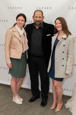 NEW YORK, NY - APRIL 12: Designer and guests posing during Lazaro Spring 2020 bridal fashion presentation at New York Fashion Week: Bridal on April 12, 2019 in NYC.のeditorial素材