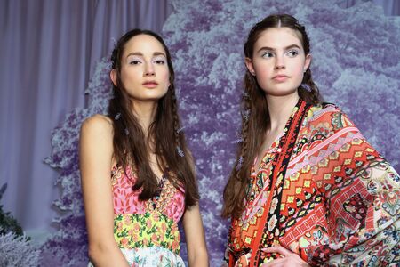 NEW YORK, NEW YORK - SEPTEMBER 09: Models pose for Alice plus Olivia By Stacey Bendet Presentation during September 2019 - New York Fashion Week: The Shows on September 09, 2019 in New York City.のeditorial素材