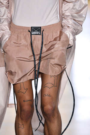 NEW YORK, NEW YORK - SEPTEMBER 05: A model walks the runway for Dirty Pineapple during New York Fashion Week: The Shows at Gallery I at Spring Studios on September 05, 2019 in New York City.のeditorial素材