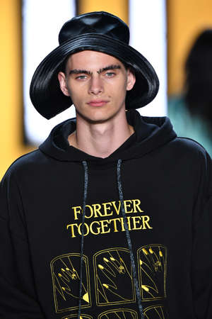 NEW YORK, NEW YORK - SEPTEMBER 05: A model walks the runway for Dirty Pineapple during New York Fashion Week: The Shows at Gallery I at Spring Studios on September 05, 2019 in New York City.のeditorial素材