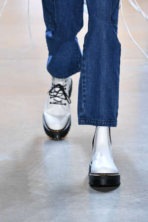 NEW YORK, NEW YORK - SEPTEMBER 05: A model walks the runway for Dirty Pineapple during New York Fashion Week: The Shows at Gallery I at Spring Studios on September 05, 2019 in New York City.のeditorial素材