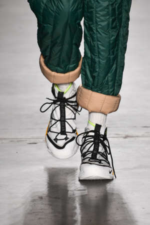 NEW YORK, NEW YORK - FEBRUARY 05: A model walks the runway ay the Todd Snyder fashion show during New York Fashion Week at Pier 59 Studios on February 5, 2020 in New York City.のeditorial素材