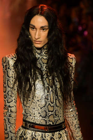 NEW YORK, NEW YORK - FEBRUARY 09: A model walks the runway for The Blonds during NYFW: The Shows at...
