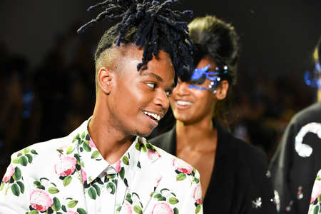 NEW YORK, NEW YORK - SEPTEMBER 11: Models walk the runway finale for Libertine during New York Fashion Week: The Shows at Gallery II at Spring Studios on September 11, 2019 in New York City.のeditorial素材