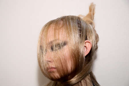 NEW YORK, NEW YORK - SEPTEMBER 10: A model posing backstage during Kaimin Ready to Wear Spring/Summer 2020 fashion show during New York Fashion Week on September 10, 2019 in New York City.のeditorial素材
