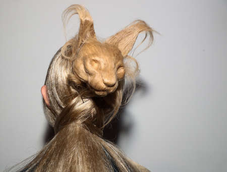 NEW YORK, NEW YORK - SEPTEMBER 10: A model posing backstage during Kaimin Ready to Wear Spring/Summer 2020 fashion show during New York Fashion Week on September 10, 2019 in New York City.のeditorial素材