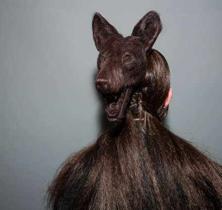 NEW YORK, NEW YORK - SEPTEMBER 10: A model posing backstage during Kaimin Ready to Wear Spring/Summer 2020 fashion show during New York Fashion Week on September 10, 2019 in New York City.のeditorial素材