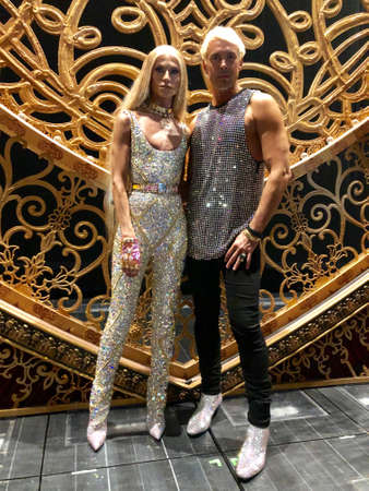 NEW YORK, NEW YORK - SEPTEMBER 09: Designers Phillipe Blond and David Blond posing at the rehearsal before The Blonds x Moulin Rouge The Musical during New York Fashion Week: The Shows on September 09, 2019 in NYC.のeditorial素材