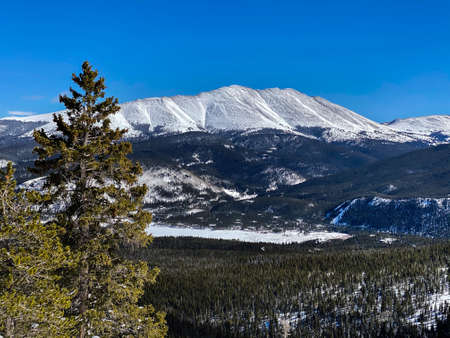 Beautiful sunny day at Breckenridge Ski Resort, Colorado.の写真素材